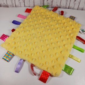 Cong Erle Taggie Baby Lovey Yellow Minky Security Blanket Tactile Soother